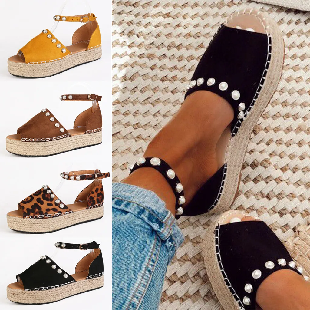 2019 Summer Super High Heels Ladies Casual Women's Ladies Pearl Strap Ankle Leopard Platform Wedges Sandals Roman Shoes #68
2019 Summer Super High Heels Ladies Casual Women's Ladies Pearl Strap Ankle Leopard Platform Wedges Sandals Roman Shoes #68