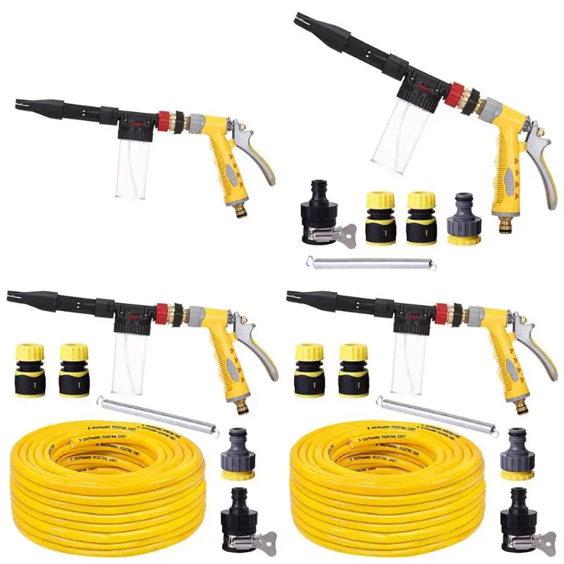 2 in 1 High Pressure Power Car Garden Water Washer Wand Spray Gun w// Foam Bottle