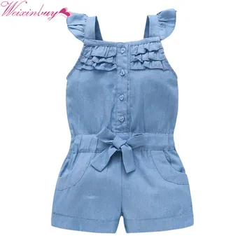 Fashion Rompers Denim Blue Cotton Washed Jeans Sleeveless Bow Jumpsuit Kids Baby Girls Clothing
Fashion Rompers Denim Blue Cotton Washed Jeans Sleeveless Bow Jumpsuit Kids Baby Girls Clothing