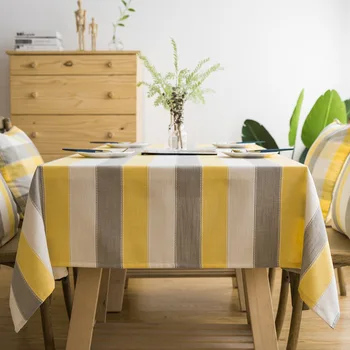 Nordic Fashion Tablecloth Yellow Stripe Linen Cotton Rectangle Christmas Table cloth Washable cloth Dining Table Textile Fabrics
Nordic Fashion Tablecloth Yellow Stripe Linen Cotton Rectangle Christmas Table cloth Washable cloth Dining Table Textile Fabrics