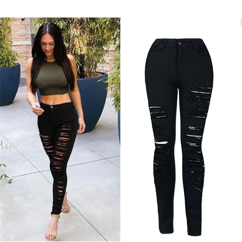 2019 NEW Fashion Personality street fashion full strips torn Slim stretch high waist denim pants pants large size C0795
2019 NEW Fashion Personality street fashion full strips torn Slim stretch high waist denim pants pants large size C0795