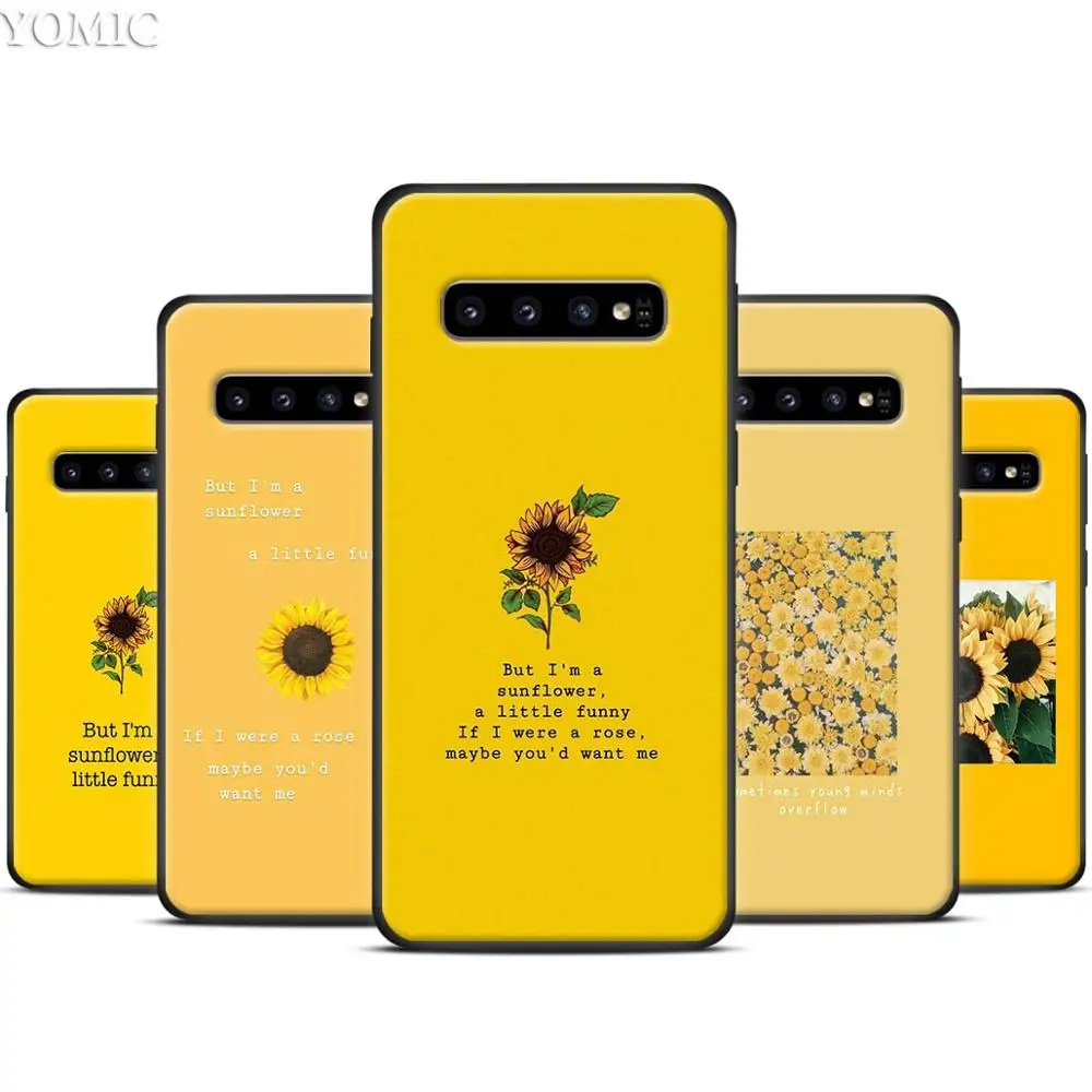 Yellow Sunflower Black Silicone Case for Samsung Galaxy S10 S10e S8 S9 Plus S7 A40 A50 A70 Note 8 9 Soft Cover Case
Yellow Sunflower Black Silicone Case for Samsung Galaxy S10 S10e S8 S9 Plus S7 A40 A50 A70 Note 8 9 Soft Cover Case