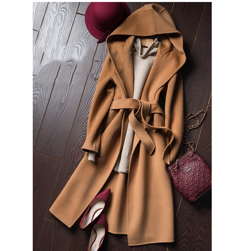 Autumn and Winter Pure Wool Coat women loose Hooded warm wool blends long Handmade Cashmere Double-Sided Jacket
Autumn and Winter Pure Wool Coat women loose Hooded warm wool blends long Handmade Cashmere Double-Sided Jacket
