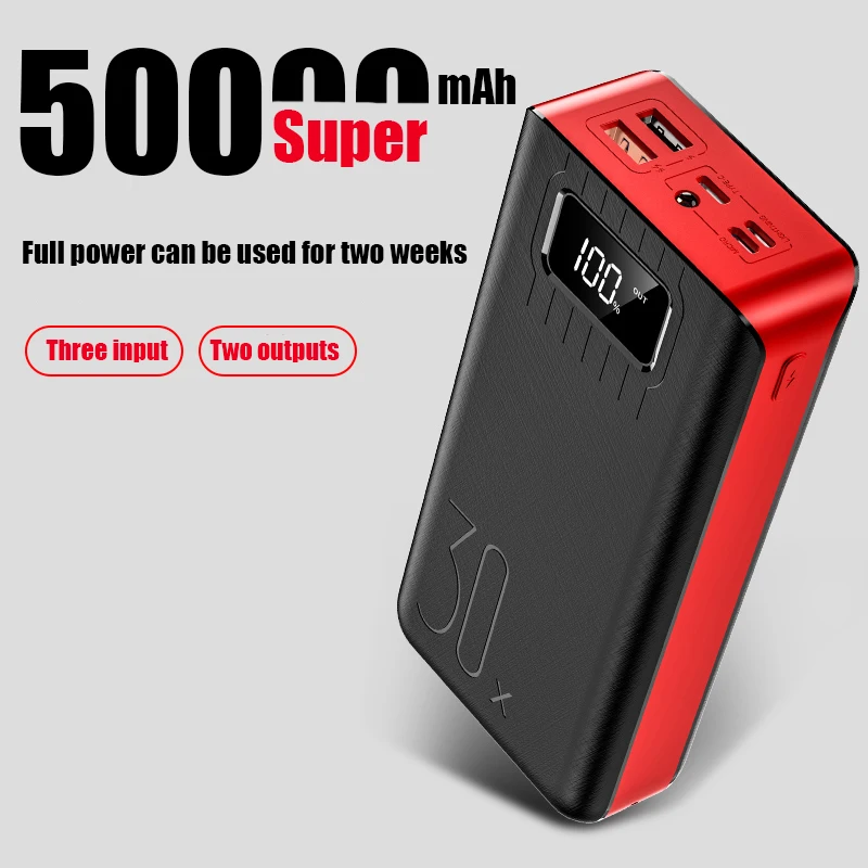 Power bank 50000mAh 2 USB LED External Battery Phone Charger PoverBank Quick portable charging Power Bank charger for xiaomi
Power bank 50000mAh 2 USB LED External Battery Phone Charger PoverBank Quick portable charging Power Bank charger for xiaomi