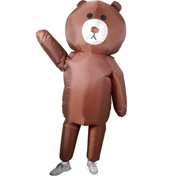 

Brown Bear Inflatable Cosplay Costumes ET Inflated Garment Halloween Christmas Carnival Football Party Clothes Fun Toy Dress Up