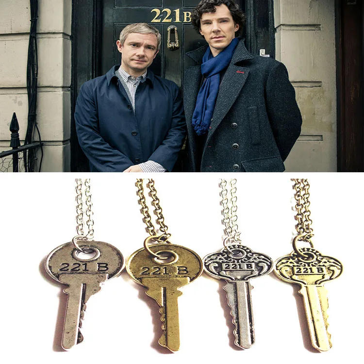 Sherlock Holmes movie mystery surrounding 221B key pendant necklace couple necklace
Sherlock Holmes movie mystery surrounding 221B key pendant necklace couple necklace
