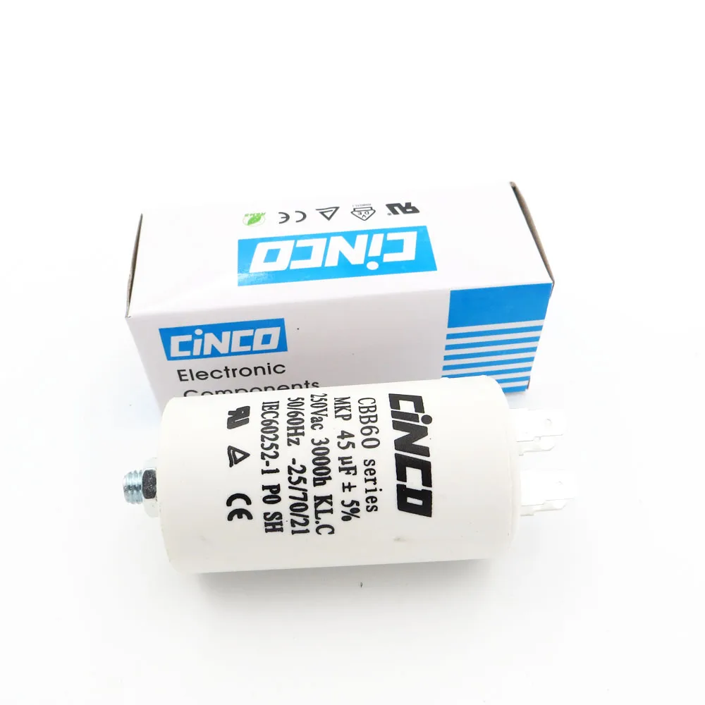 45 MFD 250VAC CBB60 Motor Run Capacitors Polypropylene Film Ac 250V 220V Water Pump electrical Capasitor engine 45uf mf
45 MFD 250VAC CBB60 Motor Run Capacitors Polypropylene Film Ac 250V 220V Water Pump electrical Capasitor engine 45uf mf