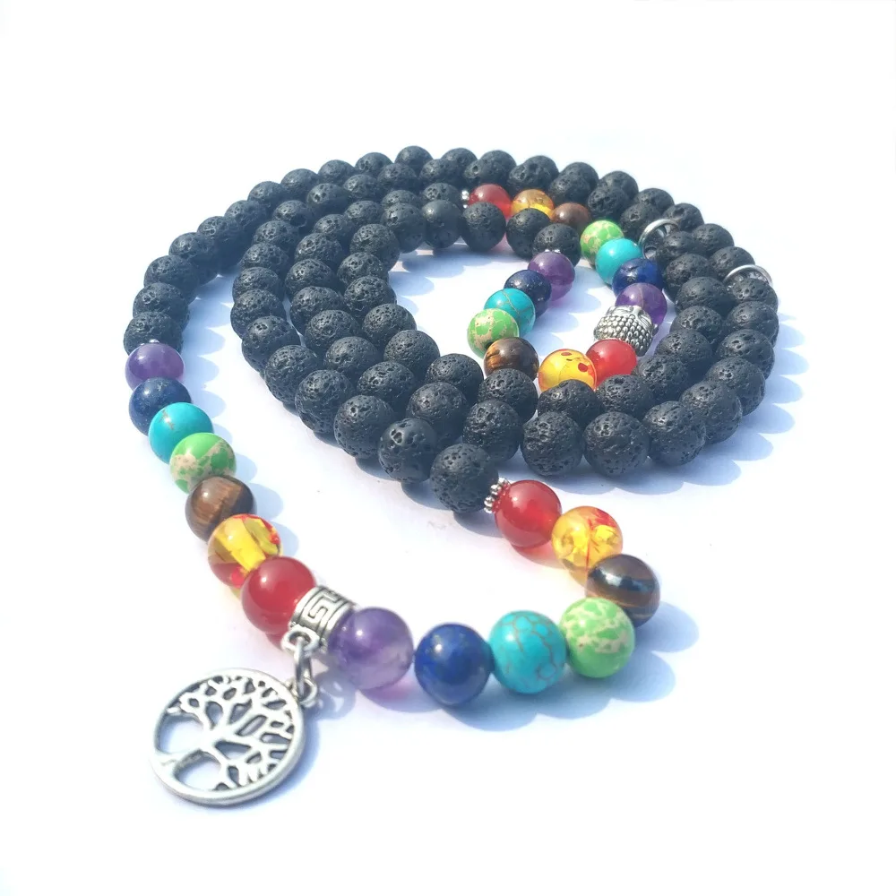 Mala Prayer 8mm Chakras 108 Lava Stone Aromatherapy Essential Oil Diffuser Beads Bracelet Lotus Tree of Life Bracelet Jewelry
Mala Prayer 8mm Chakras 108 Lava Stone Aromatherapy Essential Oil Diffuser Beads Bracelet Lotus Tree of Life Bracelet Jewelry