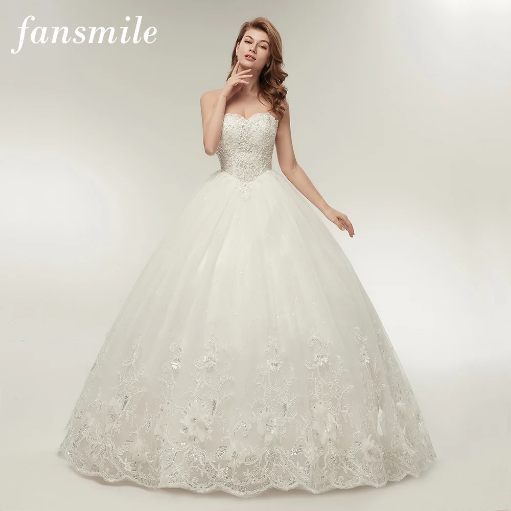 Fansmile High Quality See Through Lace Up Wedding Dresses 2019 Ball Gowns Vestidos de Novia Plus Size Customized Dress FSM-001F
Fansmile High Quality See Through Lace Up Wedding Dresses 2019 Ball Gowns Vestidos de Novia Plus Size Customized Dress FSM-001F