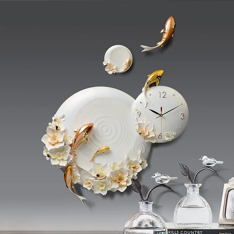 American Resin Emboss Decorative Clock Wall Hanging Crafts Fish Wall Decoration Pendant Home Livingroom Wall Mural Ornaments Art
American Resin Emboss Decorative Clock Wall Hanging Crafts Fish Wall Decoration Pendant Home Livingroom Wall Mural Ornaments Art