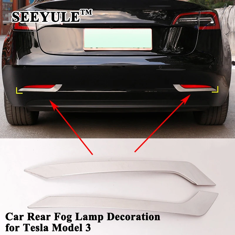 2pcs/set SEEYULE Styling Car Rear Fog Lamp Trim Cover Decoration Frame Sequin Sticker Car Exterior Accessories for Tesla Model 3
2pcs/set SEEYULE Styling Car Rear Fog Lamp Trim Cover Decoration Frame Sequin Sticker Car Exterior Accessories for Tesla Model 3