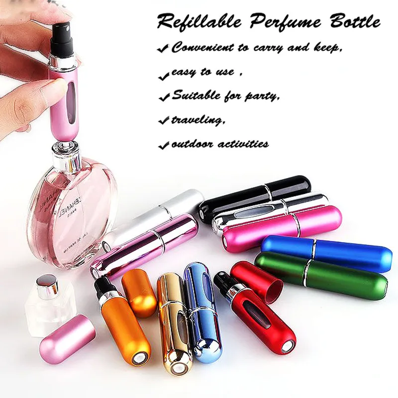 5ml Portable Mini Refillable Perfume Bottle With Spray Scent Pump Empty Cosmetic Containers Spray Atomizer Bottle For Travel
5ml Portable Mini Refillable Perfume Bottle With Spray Scent Pump Empty Cosmetic Containers Spray Atomizer Bottle For Travel