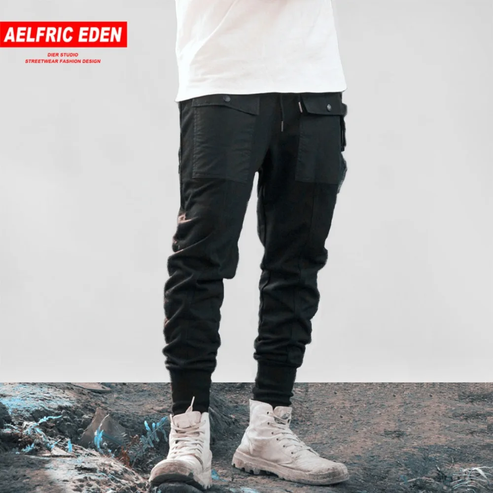 SportsX Men Hip-hop Relaxed-Fit Beam Foot Multi-Pocket Cozy Casual Pants