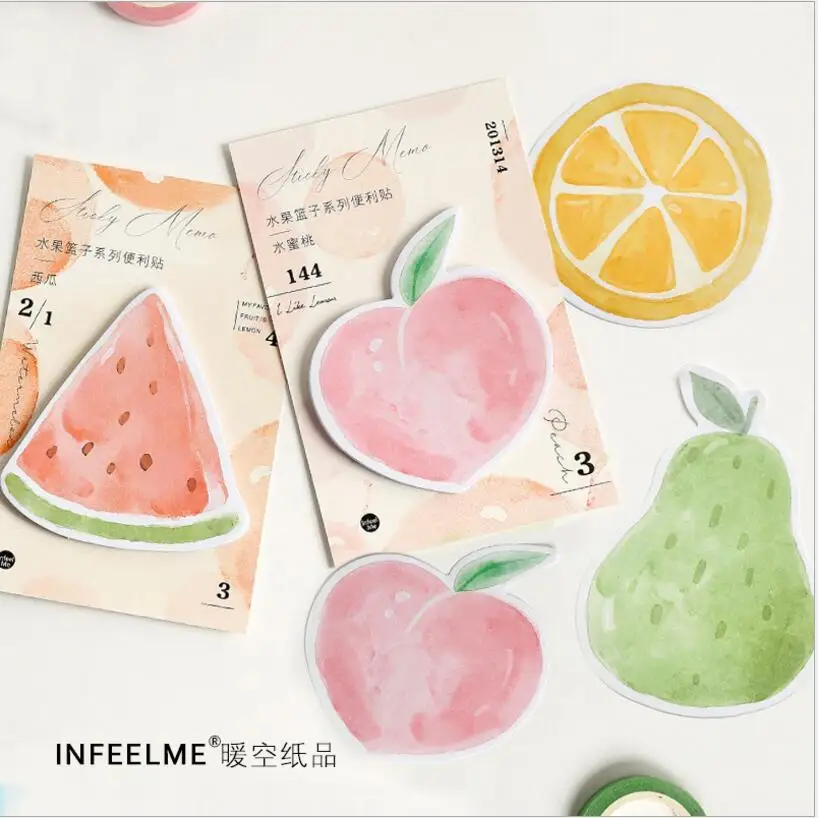 30 sheets/lot Cute lemon Pear Honey peach watermelon Memo Pad N Times Sticky Notes Memo Notepad Bookmark Gift Stationery
30 sheets/lot Cute lemon Pear Honey peach watermelon Memo Pad N Times Sticky Notes Memo Notepad Bookmark Gift Stationery