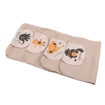 

Cotton Blend Absorb Sweat Baby Wicking Towel Back Towel Perspiration Wipes Reusable Random Cartoon Print Baby Towel 5pcs/set