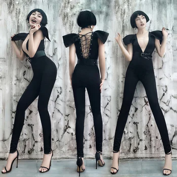 Sexy Nightclub Jumpsuit Costume DJ Costumes Black Deep V Type For Women Female GoGo Dance DS Bar Singer Stage Costume BL1495
Sexy Nightclub Jumpsuit Costume DJ Costumes Black Deep V Type For Women Female GoGo Dance DS Bar Singer Stage Costume BL1495