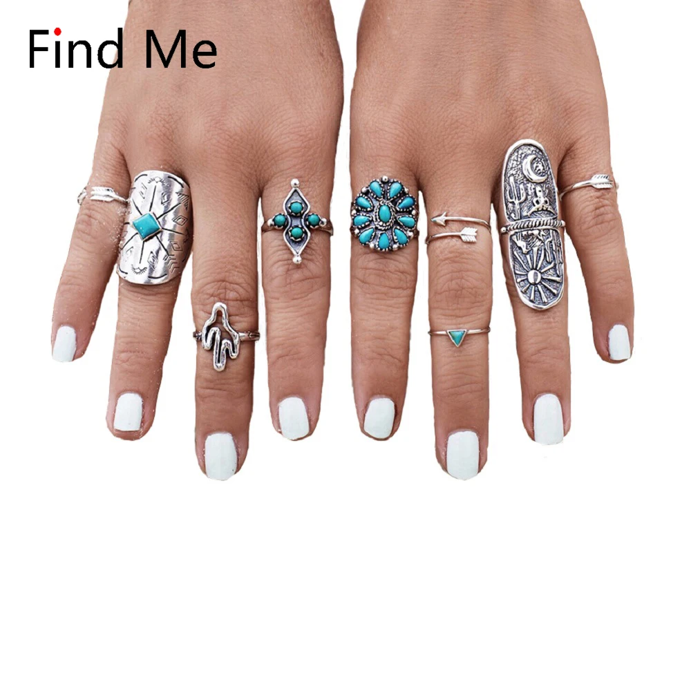FindMe 2019 brand 9pcs/Set Vintage Punk boho rings sets Unique Carved Antique beach Totem rings sets for Women Jewelry wholesale
FindMe 2019 brand 9pcs/Set Vintage Punk boho rings sets Unique Carved Antique beach Totem rings sets for Women Jewelry wholesale