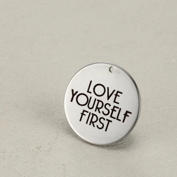 20pcs Diy charm accessories lettering LOVE YOURSELF FIRST deep engraving pendants 25 mm stainless steel tag for necklace
20pcs Diy charm accessories lettering LOVE YOURSELF FIRST deep engraving pendants 25 mm stainless steel tag for necklace