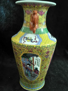 Antique porcelain enamel Qianlong famille rose gold ears four beauties antique ornaments collection bottle
Antique porcelain enamel Qianlong famille rose gold ears four beauties antique ornaments collection bottle