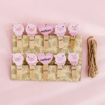 10Pcs/lots Cartoon Pink pig Photo wall decoration wood clip Cartoon Photo Paper Postcard Craft DIY Clips Office Binding Supplie
10Pcs/lots Cartoon Pink pig Photo wall decoration wood clip Cartoon Photo Paper Postcard Craft DIY Clips Office Binding Supplie