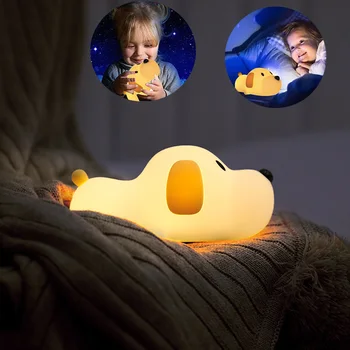 Dimmable Touch Night Light Soft Silicone Dog Led Table Lamp With Warm/Cool White Modes Night Lights Timing Function USB Recharge
Dimmable Touch Night Light Soft Silicone Dog Led Table Lamp With Warm/Cool White Modes Night Lights Timing Function USB Recharge