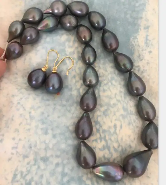 set s of 13-15mm tahitian baroque black blue pearl necklace &earring 925silver
set s of 13-15mm tahitian baroque black blue pearl necklace &earring 925silver