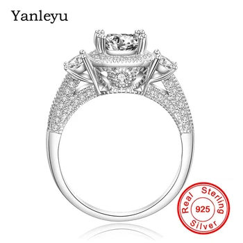 Yanleyu Luxury Vintage Jewelry 100% 925 Sterling Silver Engagement Ring With 7MM Square Cut AAA+ Cubic Zircon Wedding Ring PR281
Yanleyu Luxury Vintage Jewelry 100% 925 Sterling Silver Engagement Ring With 7MM Square Cut AAA+ Cubic Zircon Wedding Ring PR281