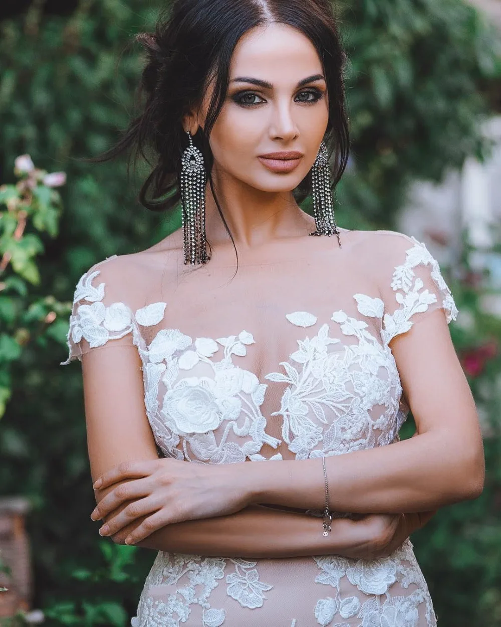 Mermaid Wedding Dress 3D Flowers Lace Champagne Backless Trumpet slim Bridal Gown Vestido De Noiva
Mermaid Wedding Dress 3D Flowers Lace Champagne Backless Trumpet slim Bridal Gown Vestido De Noiva