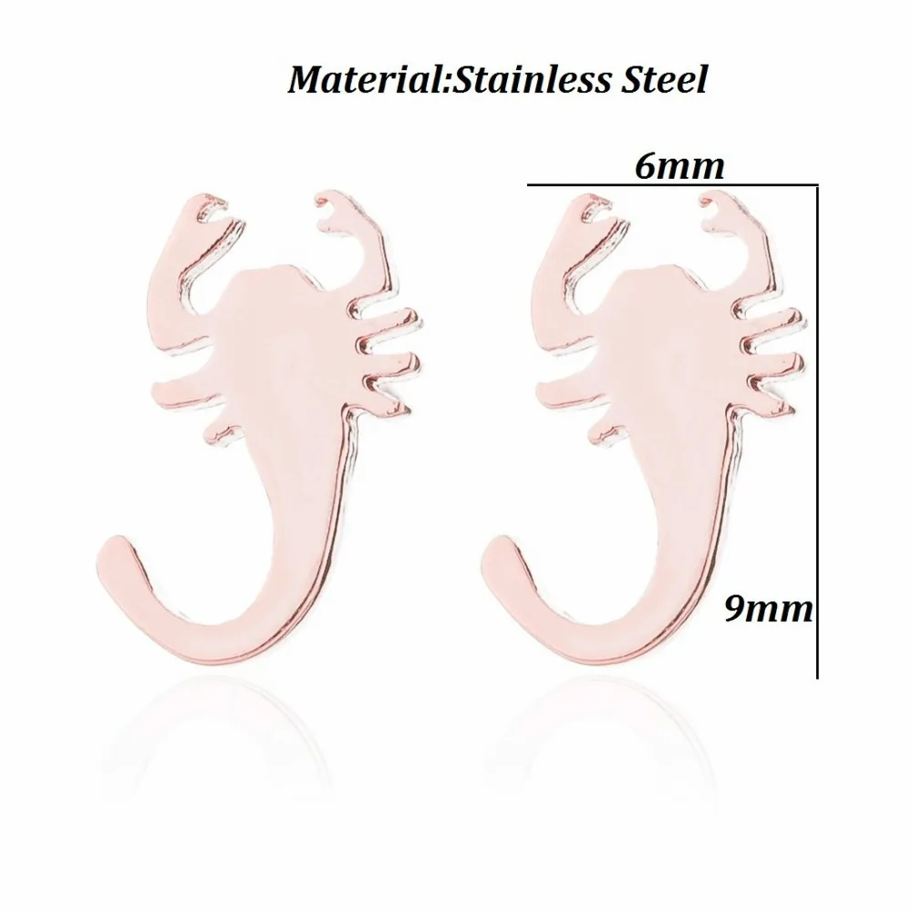 Yiustar Unique Exquisite Decoration Stainless Steel Stud Earrings Animal Shape Money Ear Women Men Jewelry Cute Party Gifts