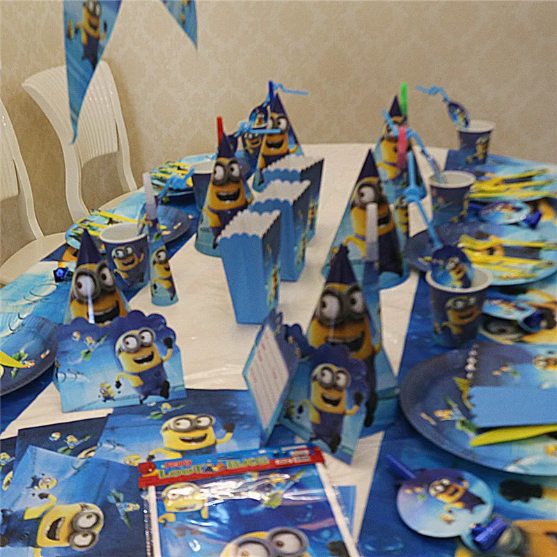 Cartoon Minion Theme Party Set Disposable Tableware/Plate/gift Bag/Birthday Candy Box Baby Favorite Shower Party Decor Supplies
Cartoon Minion Theme Party Set Disposable Tableware/Plate/gift Bag/Birthday Candy Box Baby Favorite Shower Party Decor Supplies