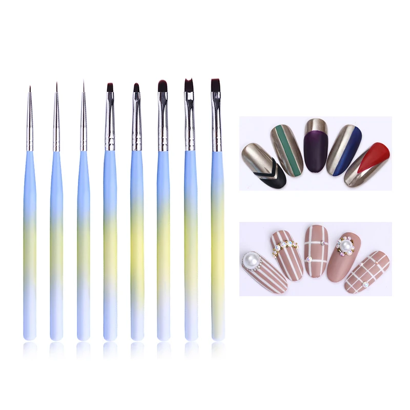 Liner Brush Blue Yellow Gradient Handle Flat Painting Pen UV Gel Nail Brush Drawing Manicure Nail Art Tool 1 Pc
Liner Brush Blue Yellow Gradient Handle Flat Painting Pen UV Gel Nail Brush Drawing Manicure Nail Art Tool 1 Pc