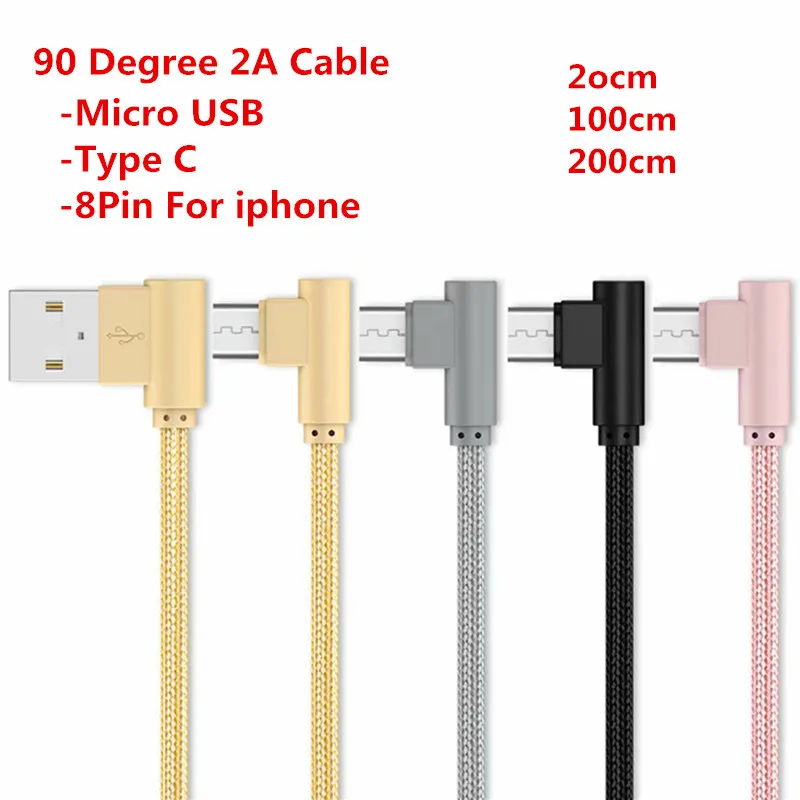 0.2/1 Meter 90 Degree Braided Cord 2A Fast Charger Micro USB/TYPE C Cable For Iphone 7 8 plus 6s XS max Xiaomi Huawei Samsung LG
0.2/1 Meter 90 Degree Braided Cord 2A Fast Charger Micro USB/TYPE C Cable For Iphone 7 8 plus 6s XS max Xiaomi Huawei Samsung LG