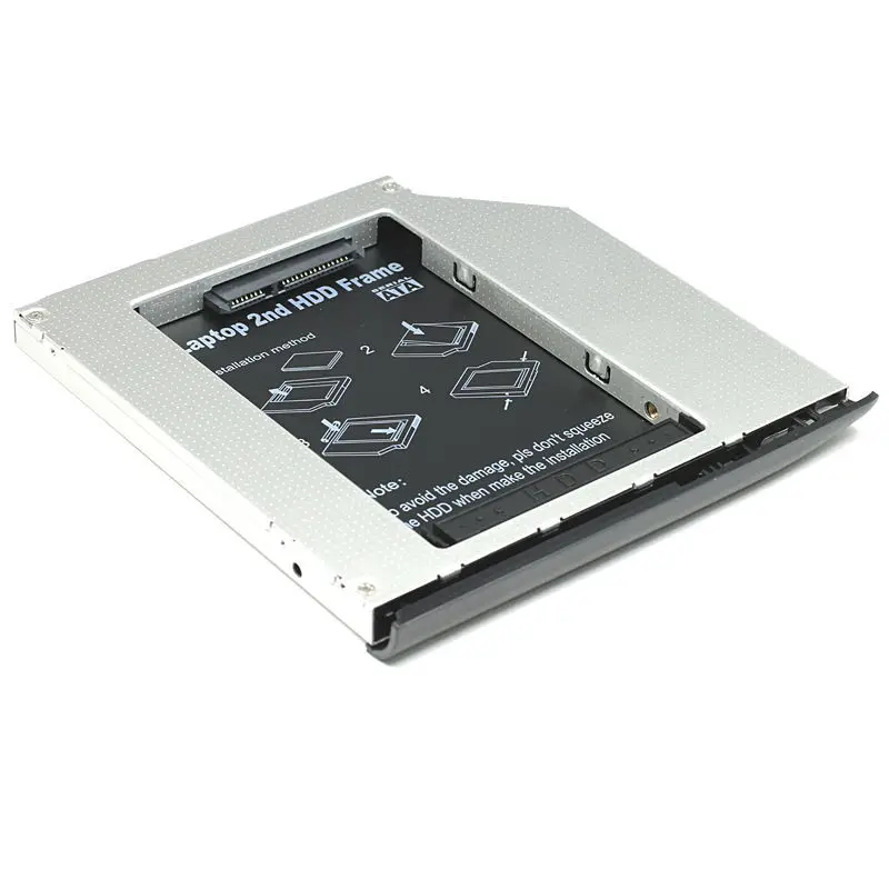 Фото SATA 2-й Жесткий Диск HDD Кэдди Адаптер 9.5 мм с Рамкой Для HP Compaq EliteBook 2530 P 2540 2560 2740 CD | Корпус жесткого диска (674954060)