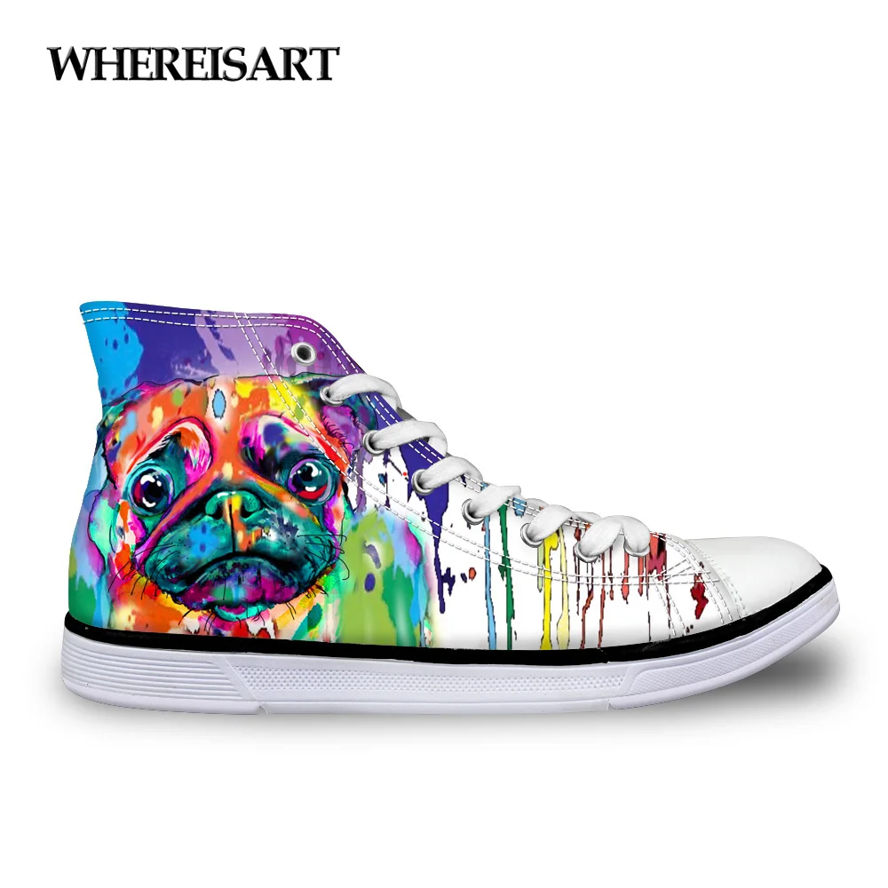 WHEREISART Colorful Pet Dog Pug Bulldog Printed Women Vulcanize Shoes Canvas Sneakers Woman Shoes 2019 Spring Zapatos de Mujer
WHEREISART Colorful Pet Dog Pug Bulldog Printed Women Vulcanize Shoes Canvas Sneakers Woman Shoes 2019 Spring Zapatos de Mujer