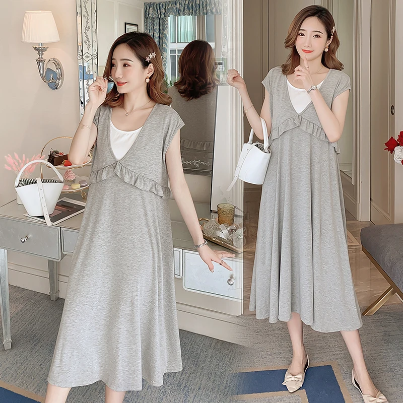 6616# Summer Casual Maternity Mother Nursing Long Dress Breastfeeding Clothes for Pregnant Women Grey Pregnancy Feeding Clothing
6616# Summer Casual Maternity Mother Nursing Long Dress Breastfeeding Clothes for Pregnant Women Grey Pregnancy Feeding Clothing