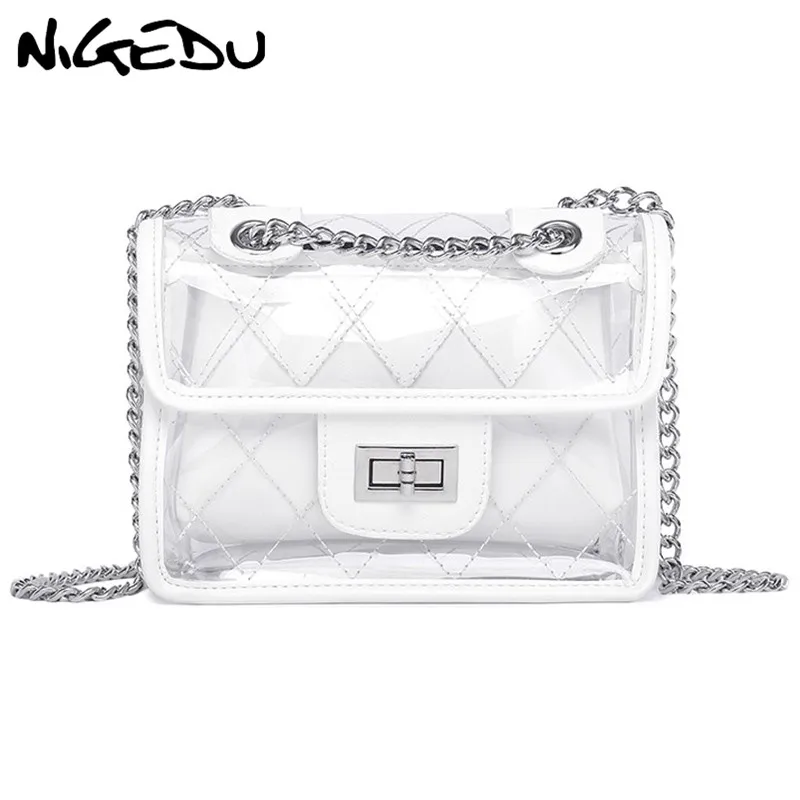 NIGEDU Brand transparent chain flap bag for women Shoulder Bag Jelly Candy Color girls Crossbody Bag mini wallet Fashion Handbag
NIGEDU Brand transparent chain flap bag for women Shoulder Bag Jelly Candy Color girls Crossbody Bag mini wallet Fashion Handbag