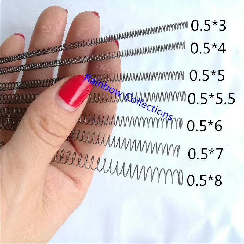 10pcs 0.5*3/0.5*4/0.5*5/0.5*6/0.5*7/0.5*8/0.5*5.5mm, Length 305mm Compression Spring Small spring wire
10pcs 0.5*3/0.5*4/0.5*5/0.5*6/0.5*7/0.5*8/0.5*5.5mm, Length 305mm Compression Spring Small spring wire
