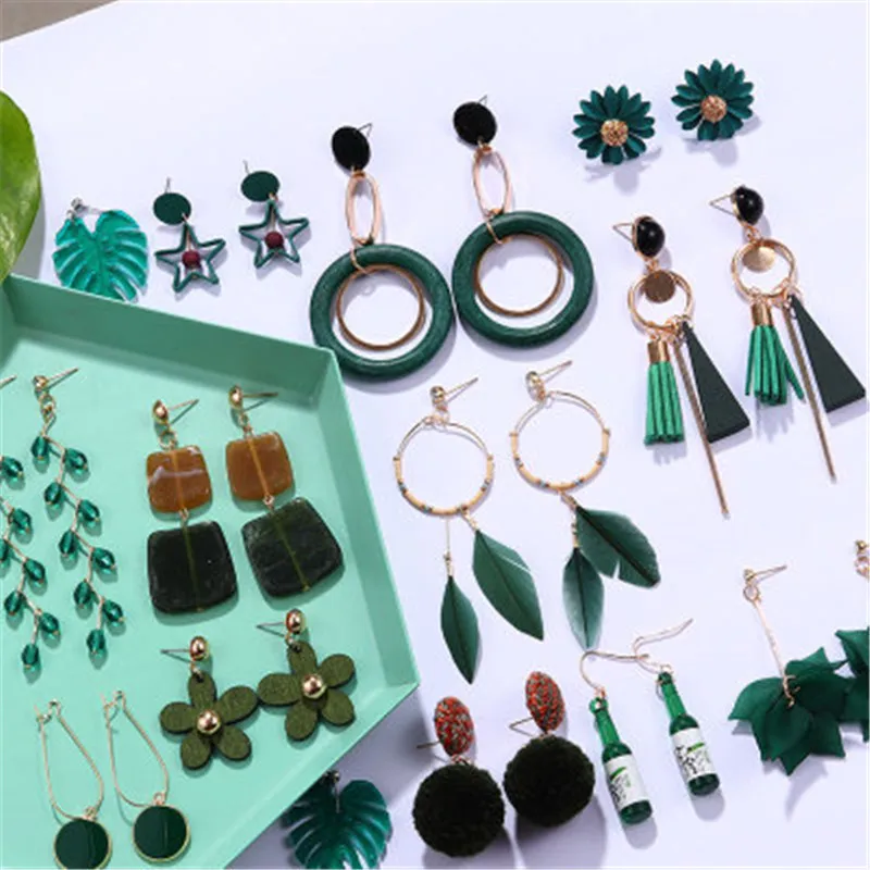 Korea Bohemia Simple Green Long Tassel Drop Dangle Earrings Fashion Vintage Leaf Feather Flower Summer Forest Jewelry For Women
Korea Bohemia Simple Green Long Tassel Drop Dangle Earrings Fashion Vintage Leaf Feather Flower Summer Forest Jewelry For Women