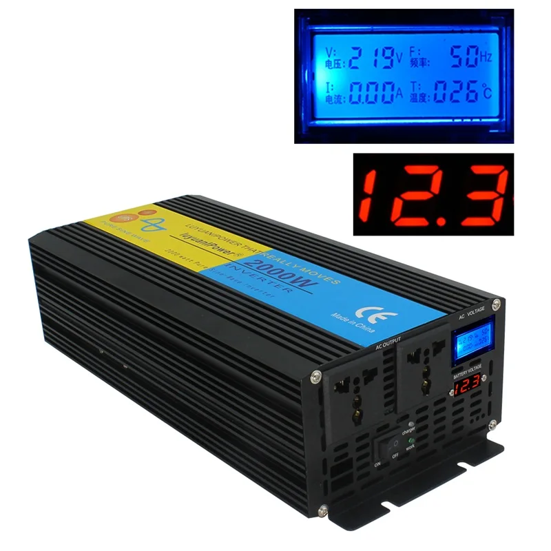 Uninterruptible power supply Pure Sine Wave Power InverterLCD Display 2000W/4000W(Peak) DC12V/24V to AC 220V-240V UPS Charging
Uninterruptible power supply Pure Sine Wave Power InverterLCD Display 2000W/4000W(Peak) DC12V/24V to AC 220V-240V UPS Charging