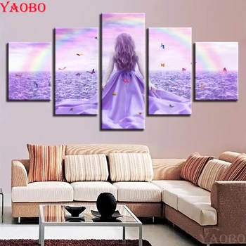 5 Pieces Diamond Painting Rainbow Butterfly Girl Lavender Pictures mosaic full Square/Round Cross-Stitch rhinestone Embroidery
5 Pieces Diamond Painting Rainbow Butterfly Girl Lavender Pictures mosaic full Square/Round Cross-Stitch rhinestone Embroidery