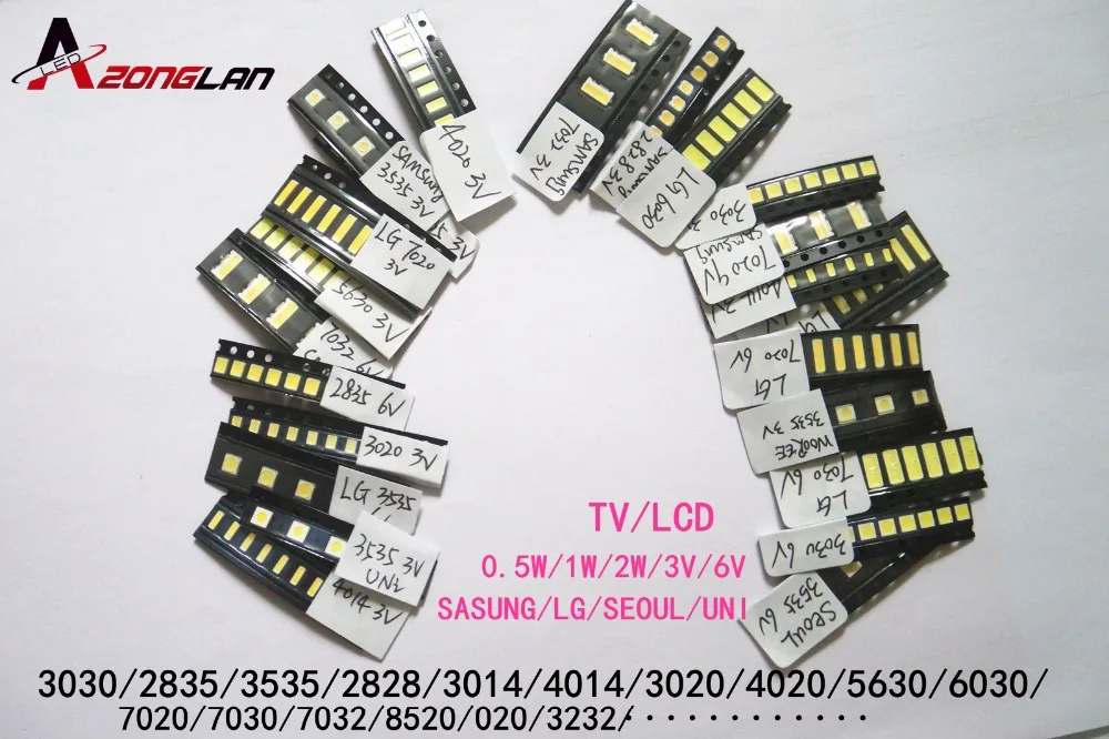 1-2WSMD LED Kit 3V/6V 2835/3030/2828/3535/5630/7020/7030/4020 Cold white For TV Backlight Beads 170PCS | Лампы и освещение
