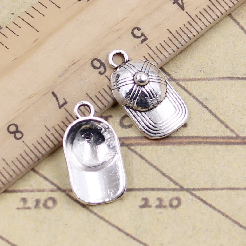 20pcs Charms Baseball Ball Cap Hat 20x10mm Tibetan Bronze Silver Color Pendants Antique Jewelry Making DIY Handmade Craft
20pcs Charms Baseball Ball Cap Hat 20x10mm Tibetan Bronze Silver Color Pendants Antique Jewelry Making DIY Handmade Craft