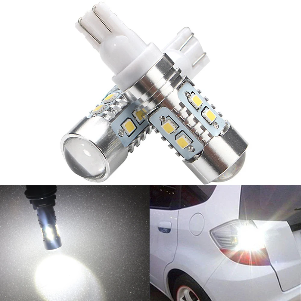 

2pcs T10 W5W 921 2323 SMD 10 LED bulbs light High Power Car led Side Wedge Tail Lamp Lights 194 168 With lens White 12V 24V