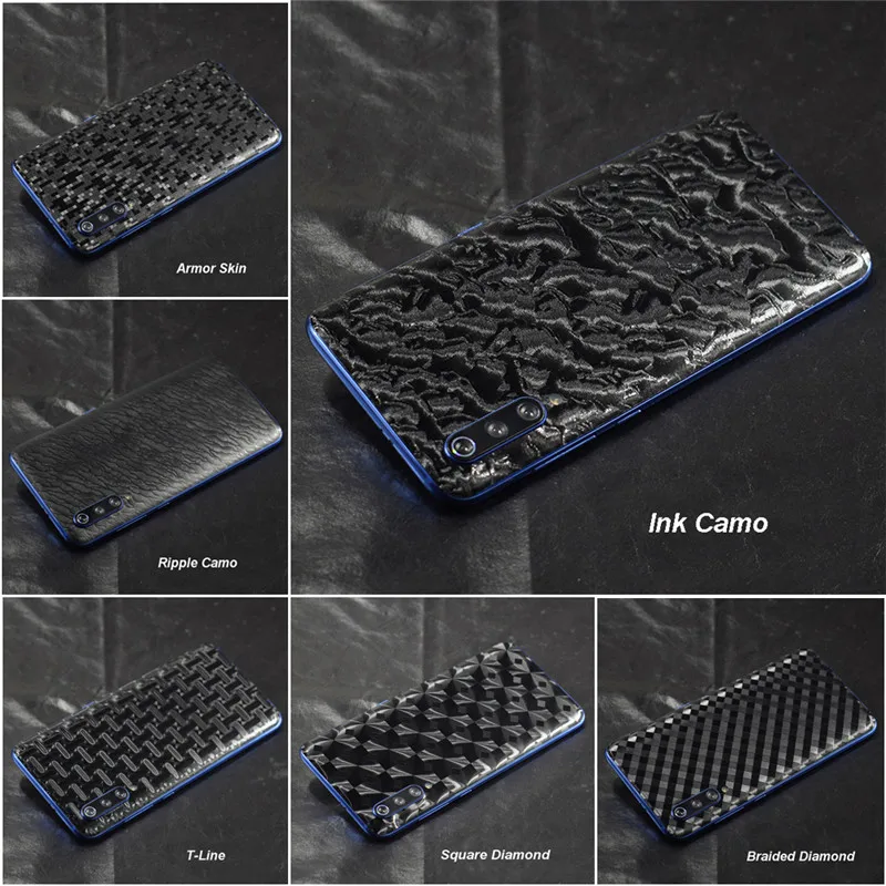 3D Carbon Fiber Leather3D CamoWood Skins Phone Back Cover Sticker For XIAOMI Play Mi9 MIX3 Mi8 Mi8 SE Mi8 Lite Redmi Note 7 (3)