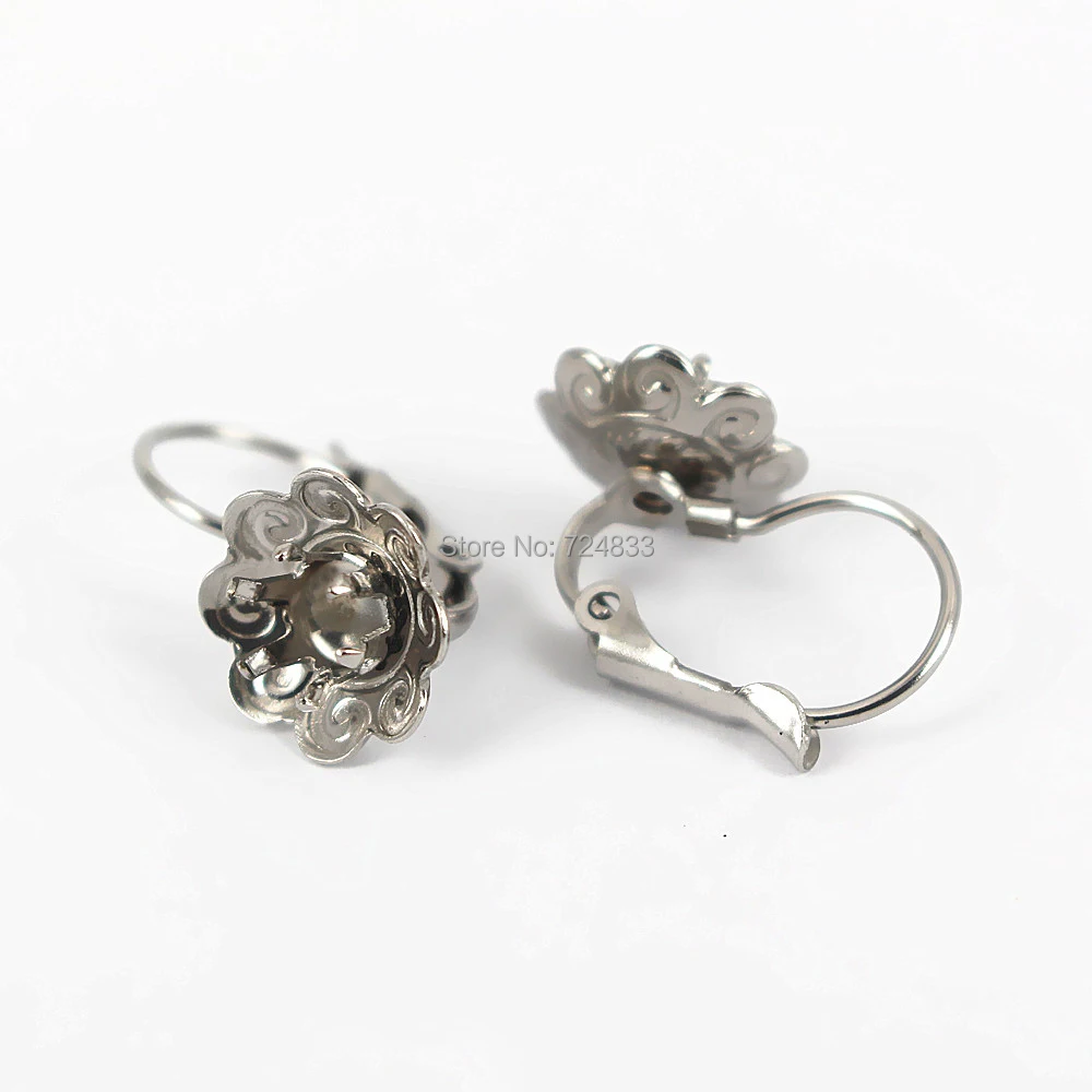 Retro Stainless Steel Ear Wire Clip Hook Earrings Blanks Settings with Filigree Flower Cabochons Bases Findings Wholesale
Retro Stainless Steel Ear Wire Clip Hook Earrings Blanks Settings with Filigree Flower Cabochons Bases Findings Wholesale