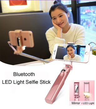 Mini Aluminum Bluetooth Wireless Selfie Stick Monopod with Rear Mirror/LED Selfie Fill Light for iPhone X 8 7 Samsung Smartphone
Mini Aluminum Bluetooth Wireless Selfie Stick Monopod with Rear Mirror/LED Selfie Fill Light for iPhone X 8 7 Samsung Smartphone