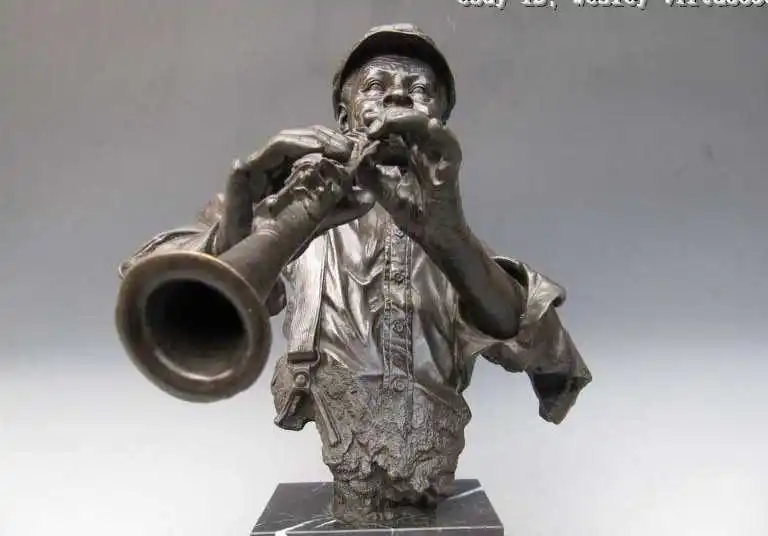 Фото Africa Art Pure Bronze Carved sax saxophone Man Statue | Дом и сад