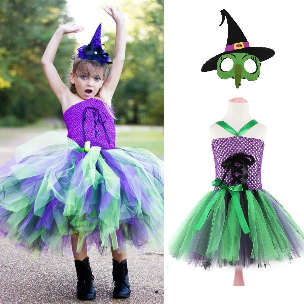 Purple Green Kids Halloween Party Dresses Witch Costume Handmade Tulle Girls Tutu Dress Children Cosplay Costume Girls Vestidos
Purple Green Kids Halloween Party Dresses Witch Costume Handmade Tulle Girls Tutu Dress Children Cosplay Costume Girls Vestidos