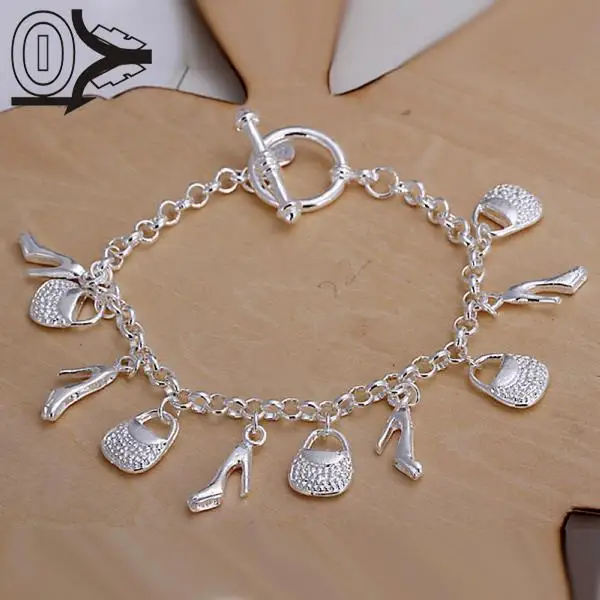 Wholesale Silver Plated Bracelet,Wedding Jewelry Accessories,Fashion Silver Hanging Shoe Bag Bracelets Bangle Gift
Wholesale Silver Plated Bracelet,Wedding Jewelry Accessories,Fashion Silver Hanging Shoe Bag Bracelets Bangle Gift