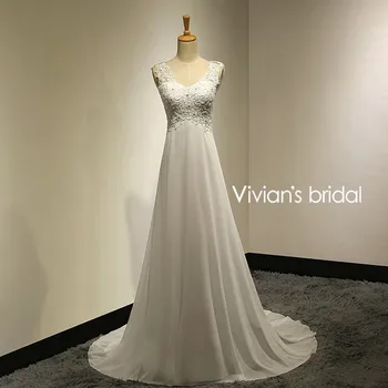 Bridal Summer Sexy Lace Applique Chiffon Women Beach Wedding Dress 2018 Brush Train Zipper Bridal Dress
Bridal Summer Sexy Lace Applique Chiffon Women Beach Wedding Dress 2018 Brush Train Zipper Bridal Dress